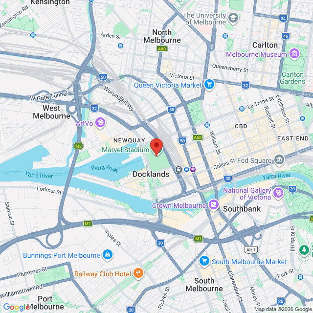 Map of event location, Guns N’ Roses – World Tour 2026 | Docklands | EventsontheHorizon.com