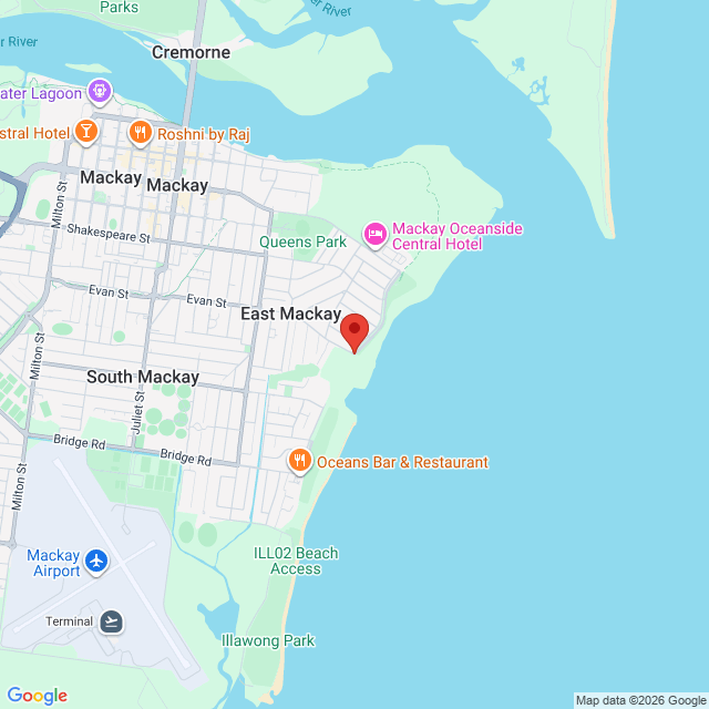 Map of event location, BMA CQ Rescue Fun Run 2026 | Mackay | EventsontheHorizon.com