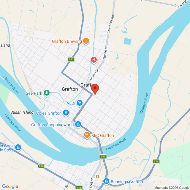 Map of event location, Aussie NightMarkets | Grafton | EventsontheHorizon.com