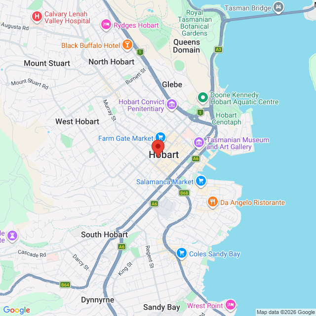 Map of event location, Boy & Bear – Tripping Over Time Regional Tour | Hobart | EventsontheHorizon.com