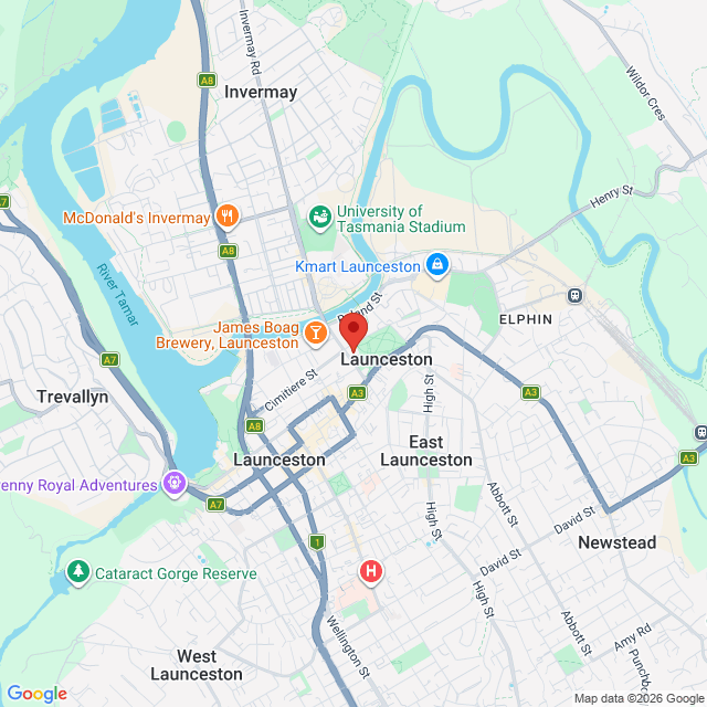 Map of event location, Nurse Georgie Carroll Infectious | Launceston | EventsontheHorizon.com