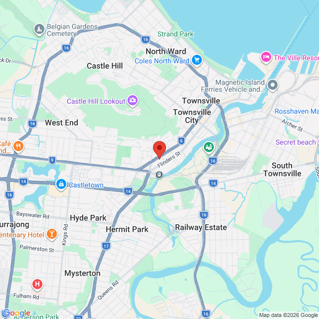 Map of event location, Blake Pavey: A Bit Scared | Townsville | EventsontheHorizon.com