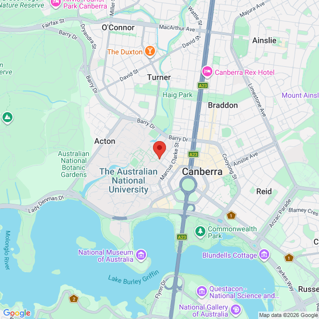 Map of event location, Bron Lewis – Chaos Australian Tour | Canberra | EventsontheHorizon.com