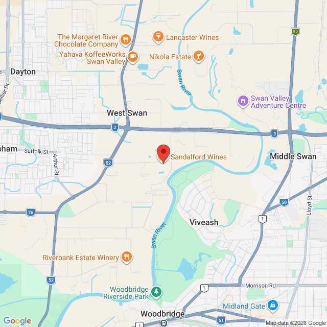Map of event location, 2026 Red Hot Summer Tour – Australian Crawl | Swan Valley | EventsontheHorizon.com