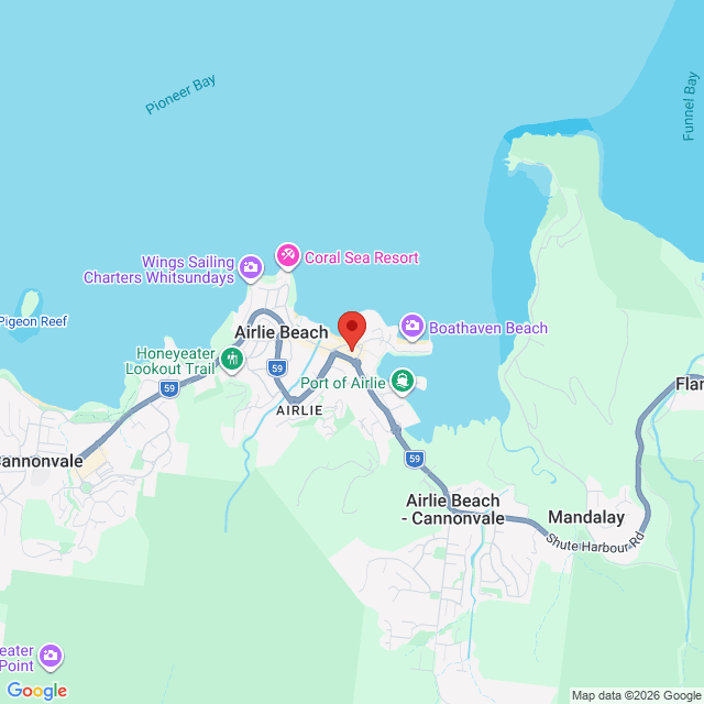 Map of event location, EUROSMITH – The Ultimate Aerosmith Tribute | Airlie Beach | EventsontheHorizon.com
