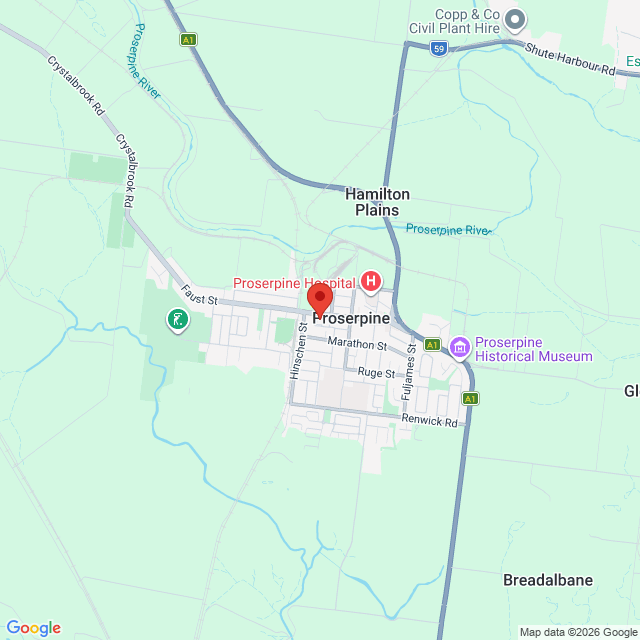 Map of event location, Room on the Broom | Proserpine | EventsontheHorizon.com