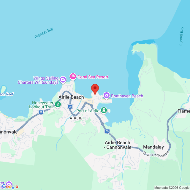 Map of event location, Open Air-lie ft Sneaky Sound System | Airlie Beach | EventsontheHorizon.com