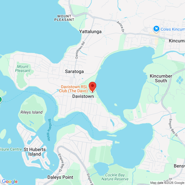 Map of event location, Wacky Wednesday Kids Bingo | Davistown | EventsontheHorizon.com