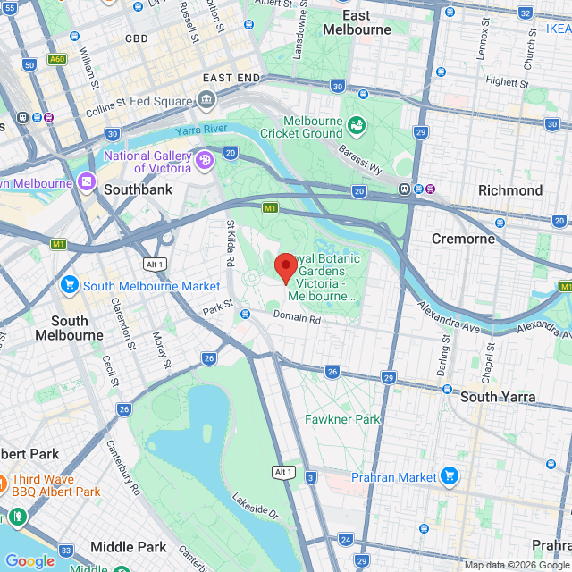 Map of event location, Live At The Gardens – Cat Power | Melbourne | EventsontheHorizon.com
