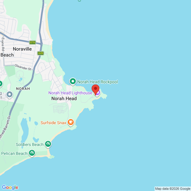 Map of event location, Lighthouse Festival 2026 | Norah Head | EventsontheHorizon.com
