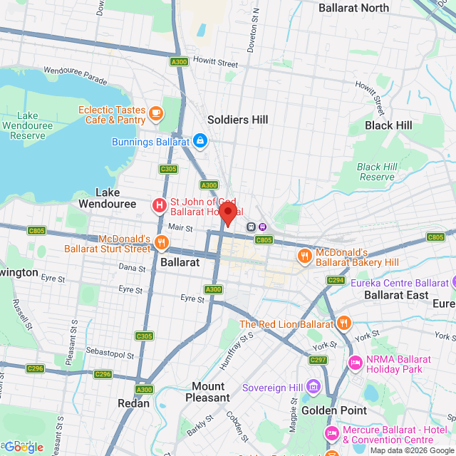 Map of event location, Boy & Bear – Tripping Over Time Regional Tour | Ballarat | EventsontheHorizon.com