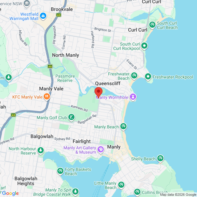 Map of event location, 2026 Red Hot Summer Tour – Australian Crawl | Manly | EventsontheHorizon.com