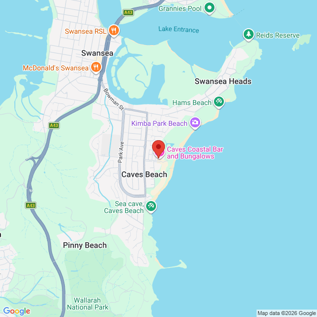 Map of event location, Caves Coastal – Beer, Food and Wine Festival 2026 | EventsontheHorizon.com
