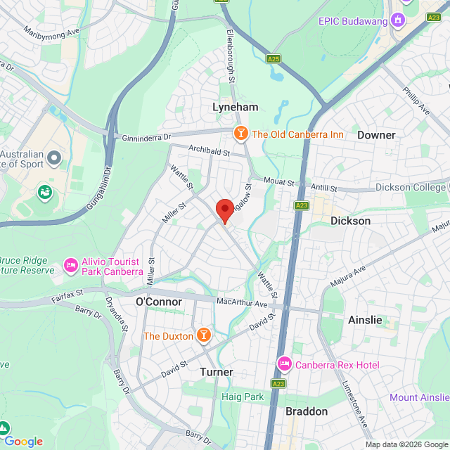 Map of event location, Ginninderra Wind Orchestra @ Light Up Lyneham | EventsontheHorizon.com