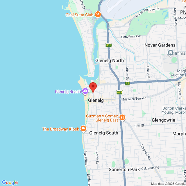 Map of event location, 2026 Red Hot Summer Tour – Australian Crawl | Glenelg | EventsontheHorizon.com