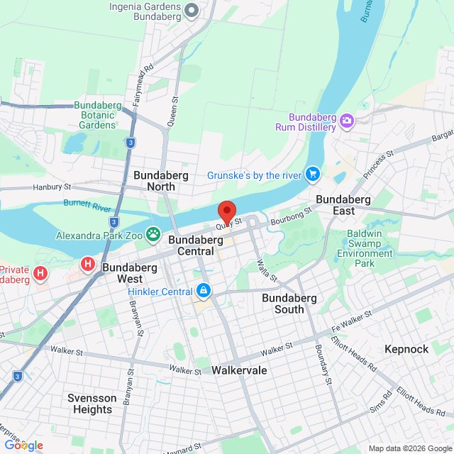 Map of event location, Adam Newling – Live & Regional Tour | Bundaberg | EventsontheHorizon.com