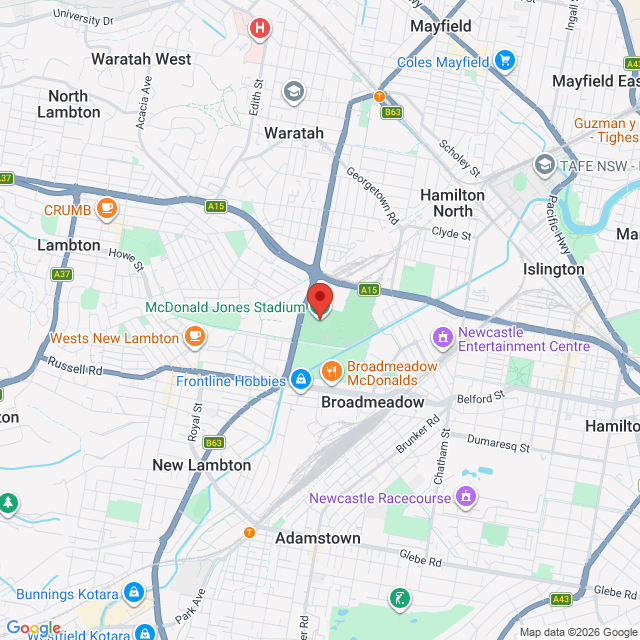 Map of event location, Boost Mobile AUSX Supercross Grand Final | Newcastle | EventsontheHorizon.com