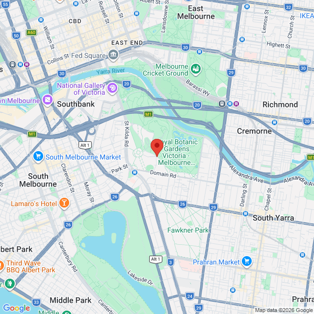 Map of event location, Live At The Gardens – Six60 | Melbourne | EventsontheHorizon.com