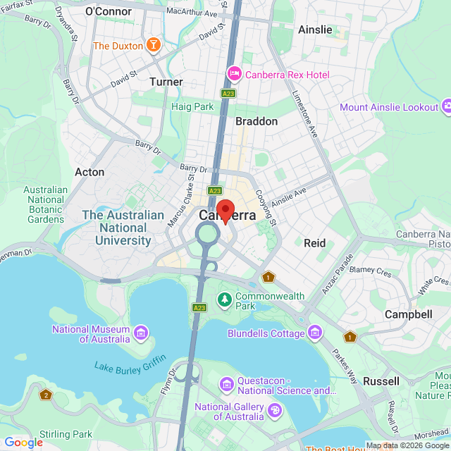 Map of event location, Boy & Bear – Tripping Over Time Regional Tour | Canberra | EventsontheHorizon.com
